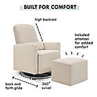 Alternate image 4 for DaVinci Olive Upholstered Swivel Glider with Ottoman in Cream
