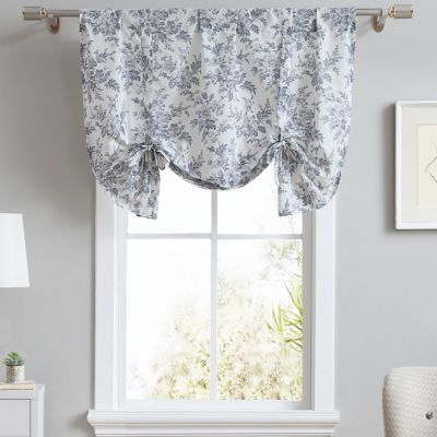 1 Ashley China Blue White Floral Cotton Country Cottage Window Valance 60" x 14" 