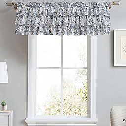 Laura Ashley® Annalise Floral Tier Ruffled Window Valance in Shadow Grey