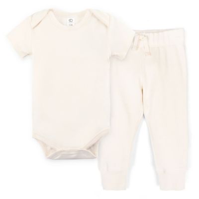 Colored Organics Size 3-6M 2-Piece Organic Cotton Bodysuit and Pant Set in Natural