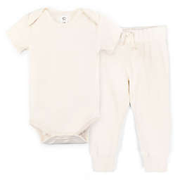 Colored Organics 2-Piece Organic Cotton Bodysuit and Pant Set in Natural