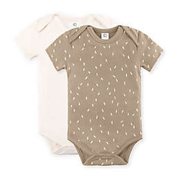 Colored Organic Size 0-3M 2-Pack Seed Organic Cotton Short Sleeve Bodysuits in Natural