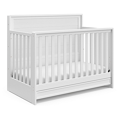 Storkcraft Luna 4-in-1 Crib with Drawer in White. View a larger version of this product image.