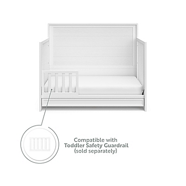 Storkcraft Luna 4-in-1 Crib with Drawer in White. View a larger version of this product image.