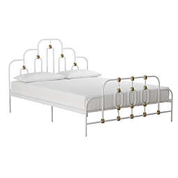 Novogratz® Boutique Olivia Queen Metal Bed Frame in White/Gold