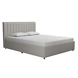The Novogratz Brittany Full Upholstered Storage Bed in Grey