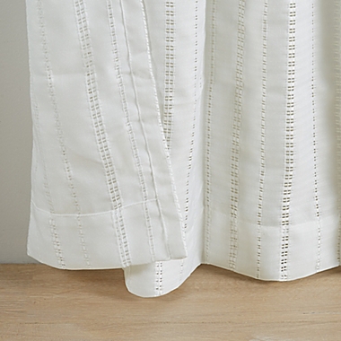Bee &amp; Willow&trade; Eyelet Stripe 84-Inch Rod Pocket Curtain Panel in White (Single). View a larger version of this product image.