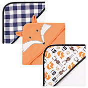 Hudson Baby&reg; Fox Hooded Towels in Orange/Blue (Set of 3)