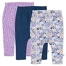 The Honest Company® 3-Pack Prairie Pretty Organic Cotton Harem Pants in Purple/Blue