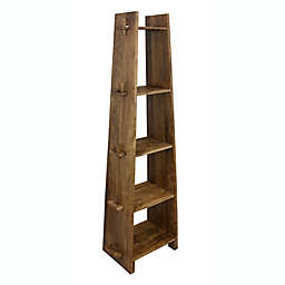 Acacia Wood 5-Tier A-Frame Bookcase in Washed Walnut