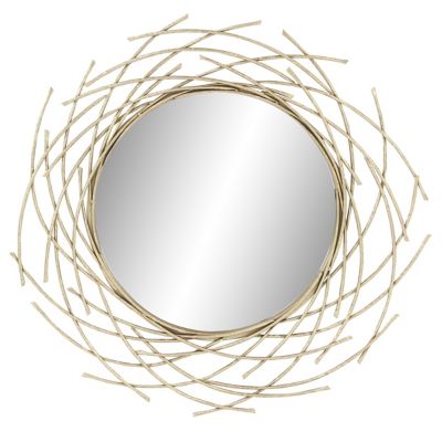 CosmoLiving by Cosmopolitan Glam 39-Inch Round Wall Mirror in Gold