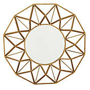 Ridge Road Décor Glam Metal 34-Inch x 34-Inch Geometric Wall Mirror in Gold