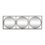 Ridge Road Decor Metal Modern 3-Mirror 52-Inch x 18-Inch Wall Panel in Grey
