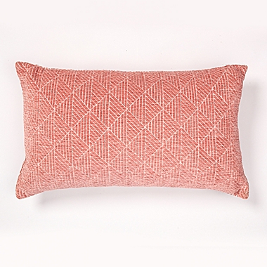 Freshmint Logan Geometric Jacquard Oblong Throw Pillow in Spanish Villa Pink. View a larger version of this product image.