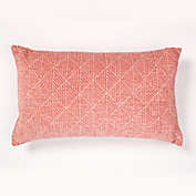 Freshmint Logan Geometric Jacquard Oblong Throw Pillow in Spanish Villa Pink