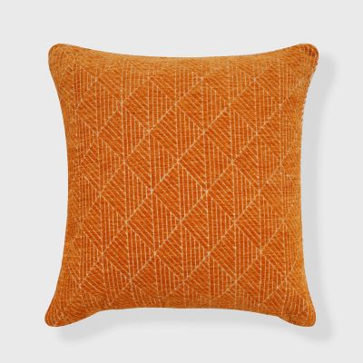 Freshmint Logan Reversible Jacquard Square Throw Pillow in Bron Orange