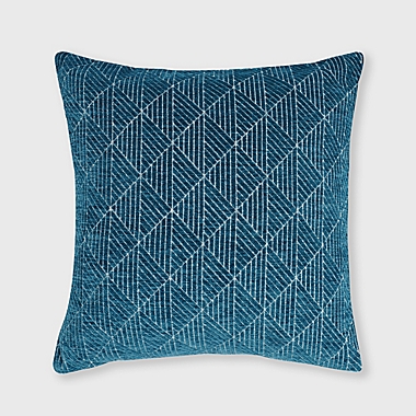 Freshmint Logan Reversible Jacquard Square Throw Pillow in Teal. View a larger version of this product image.