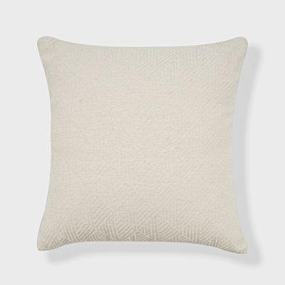 Freshmint Logan Reversible Jacquard Square Throw Pillow in White