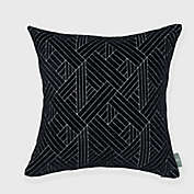 Freshmint Anke Geometric Chenille Square Throw Pillow in Black