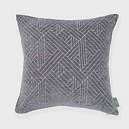 Freshmint Anke Geometric Chenille Square Throw Pillow in Sky Grey
