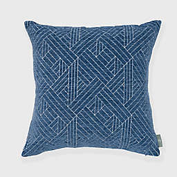 Freshmint Anke Geometric Chenille Square Throw Pillow in Blue