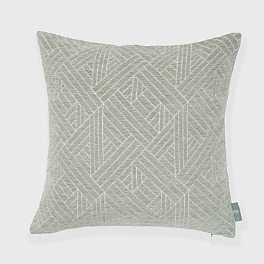 Freshmint Anke Geometric Chenille Square Throw Pillow in Tea Green. View a larger version of this product image.