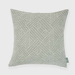 Freshmint Anke Geometric Chenille Square Throw Pillow in Tea Green