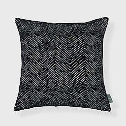 Freshmint Werner Chenille Chevron Square Throw Pillow in Black