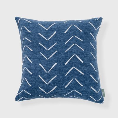 16x16 Multicolor Gray & Gold Publishing Leaves Pattern in Blue & Brown on Navy AEY447 Throw Pillow