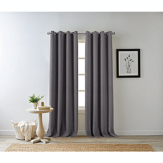 Alternate image 1 for Bee & Willow™ Hadley 54-Inch 100% Blackout Curtain Panel in Charcoal (Single)