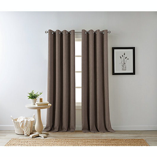 Alternate image 1 for Bee & Willow™ Hadley 108-Inch 100% Blackout Curtain Panel in Chocolate (Single)