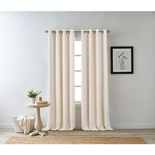 Alternate image 1 for Bee & Willow™ Hadley 108-Inch 100% Blackout Curtain Panel in Ivory (Single)
