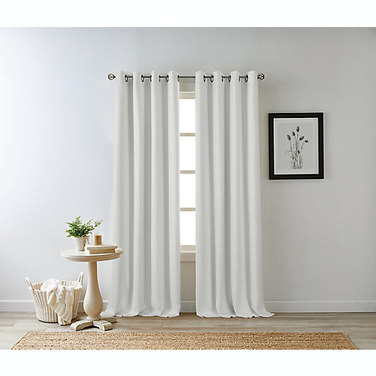 Alternate image 1 for Bee & Willow™ Hadley 108-Inch 100% Blackout Curtain Panel in White (Single)