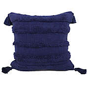 Brentwood Originals Tufted Stripe Square Throw Pillow in Estate Blue