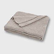 Amor Chenille Knitted Throw Blanket in Light Grey