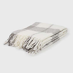 EverGrace® Cortez Plaid Faux Mohair Throw Blanket in Grey
