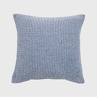 EverGrace&reg; Amor Chenille Knit Square Throw Pillow in Chambray Blue. View a larger version of this product image.