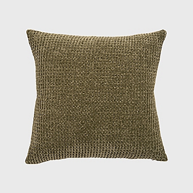EverGrace&reg; Amor Chenille Knit Square Throw Pillow in Winter Moss Green. View a larger version of this product image.