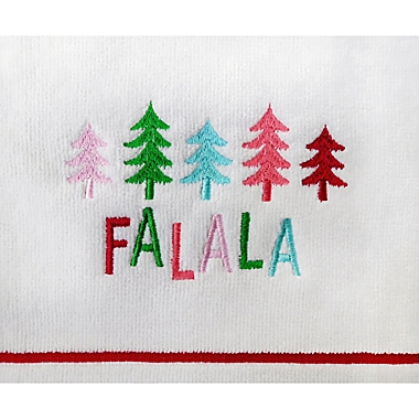 H for Happy&trade; Fa La La Christmas Hand Towels (Set of 2). View a larger version of this product image.