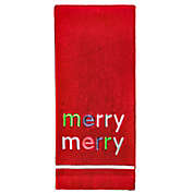 H for Happy&trade; Merry Merry Christmas Hand Towels in True Red (Set of 2)
