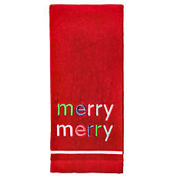 H for Happy™ Merry Merry Christmas Hand Towels in True Red (Set of 2)