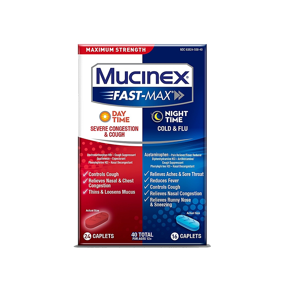 Mucinex Fast-Max 40-Count Day Time Severe Congestion And Cough And Night Time...