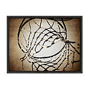 DesignOvation Sylvie Vintage Basketball Net 24-Inch x 18-Inch Framed Canvas Wall Art