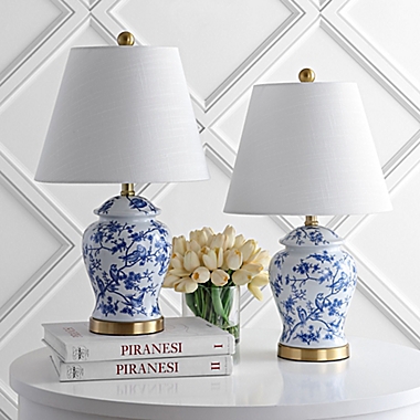 JONATHAN Y Penelope LED Table Lamp in Blue/White (Set of 2). View a larger version of this product image.