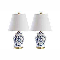 JONATHAN Y Penelope LED Table Lamp in Blue/White (Set of 2)