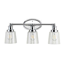 JONATHAN Y Beverly 22.5-Inch 3-Light Iron/Glass Vanity in Chrome