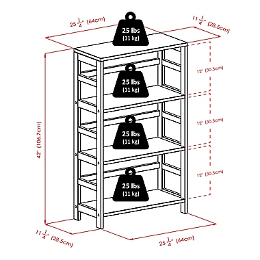 Capri 3-Tier Storage Shelf with 6 Foldable Baskets in Black. View a larger version of this product image.