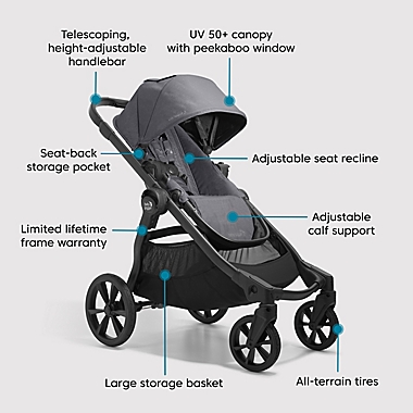 Baby City Select® 2 Single-to-Double Modular Stroller in Radiant Slate buybuy BABY