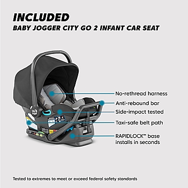 Baby Jogger City Select 2 Single-to-Double Modular Travel System in Radiant Slate. View a larger version of this product image.