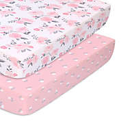 The Peanutshell&trade; 2-Pack Playard Fitted Sheets in Roses & Floral